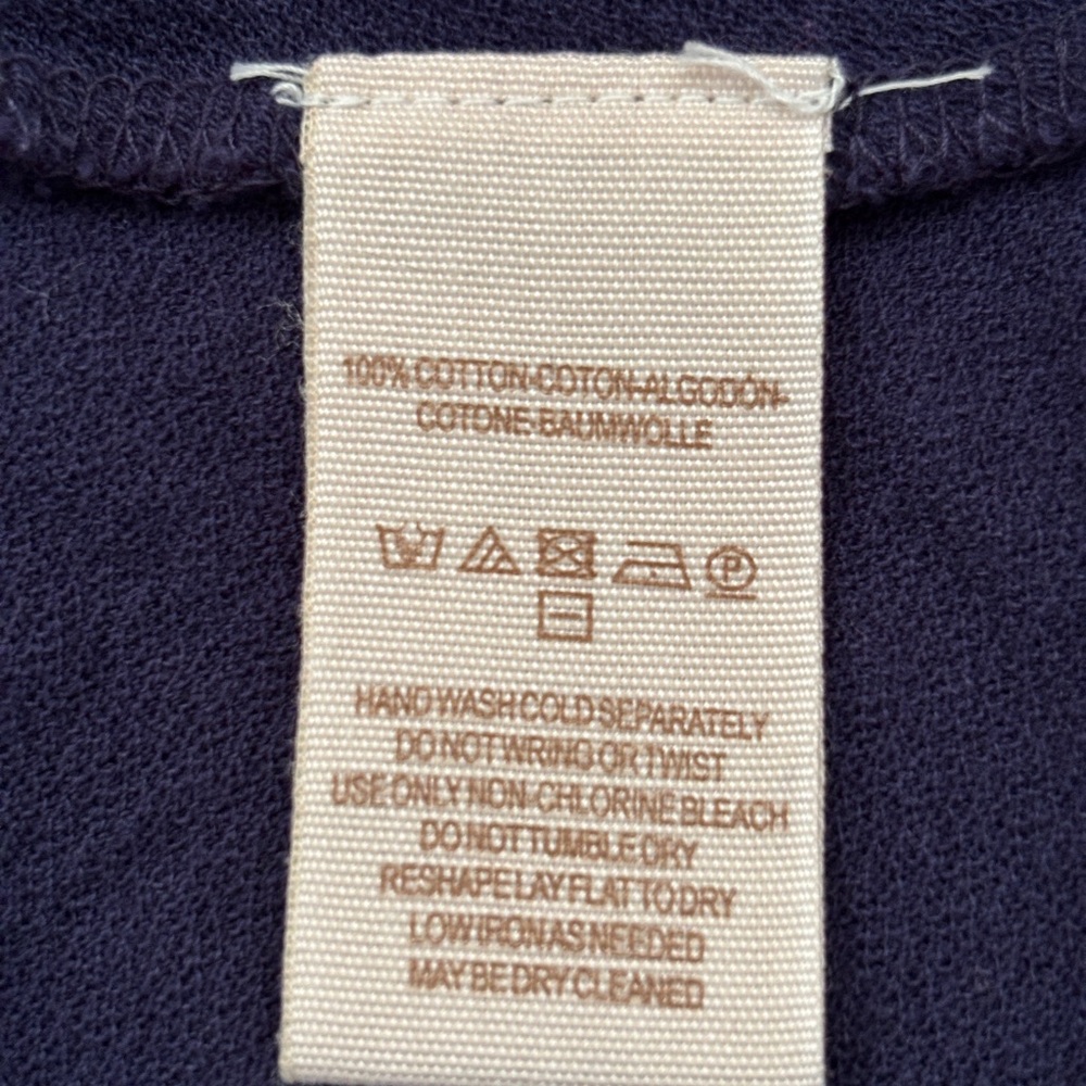 Free People Navy Blue Embroidered Blouse w Juliette Sleeves Sz M - Picture 14 of 16